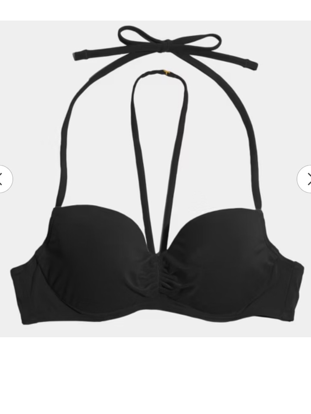Smart‎ & Sexy Women's The Getaway Halter Bikini Top Black Hue, Size 36D